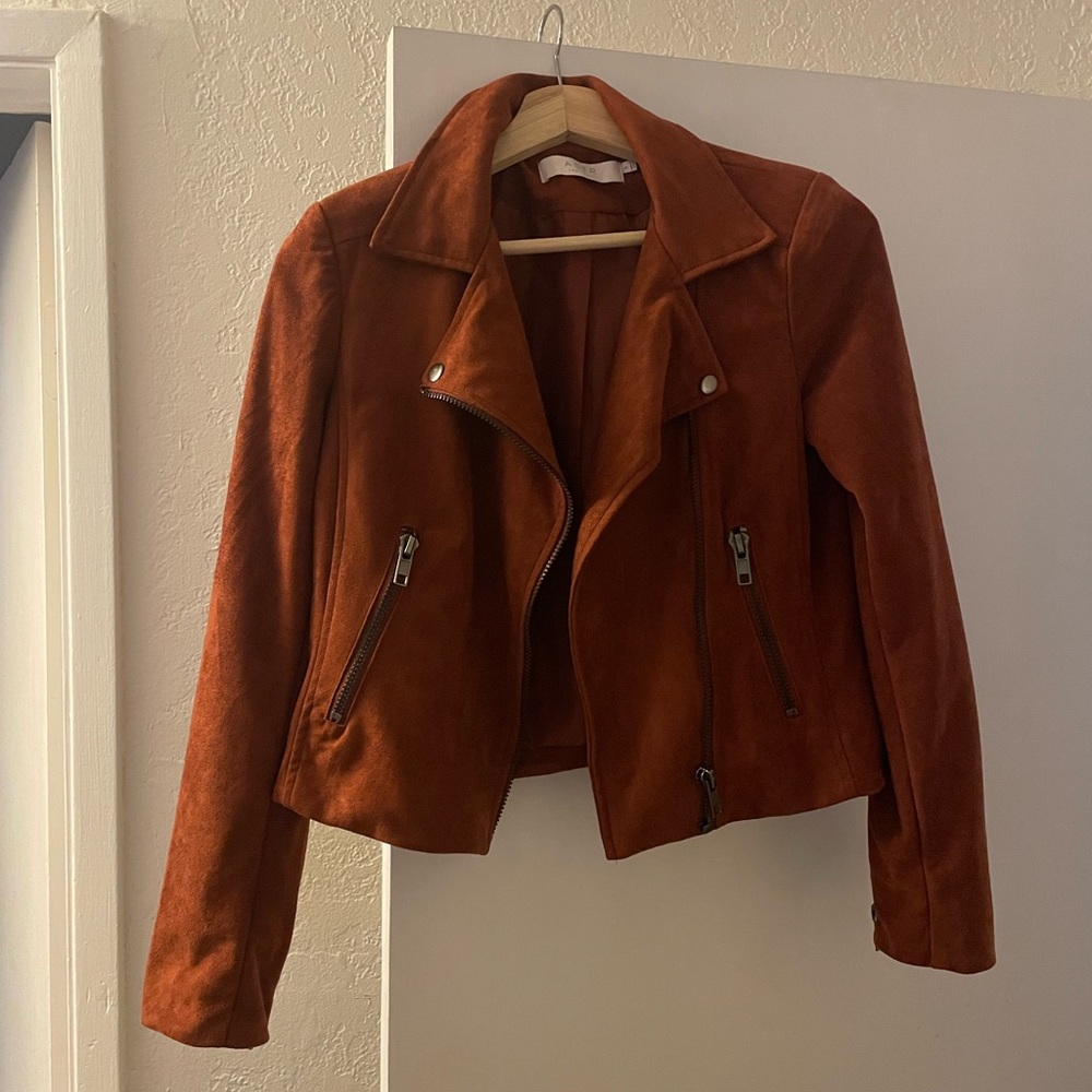 Astr the Label | Rust Suede Moto Jacket